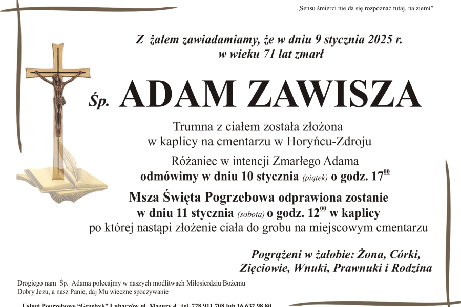 Zmarł Adam Zawisza [71 lat]